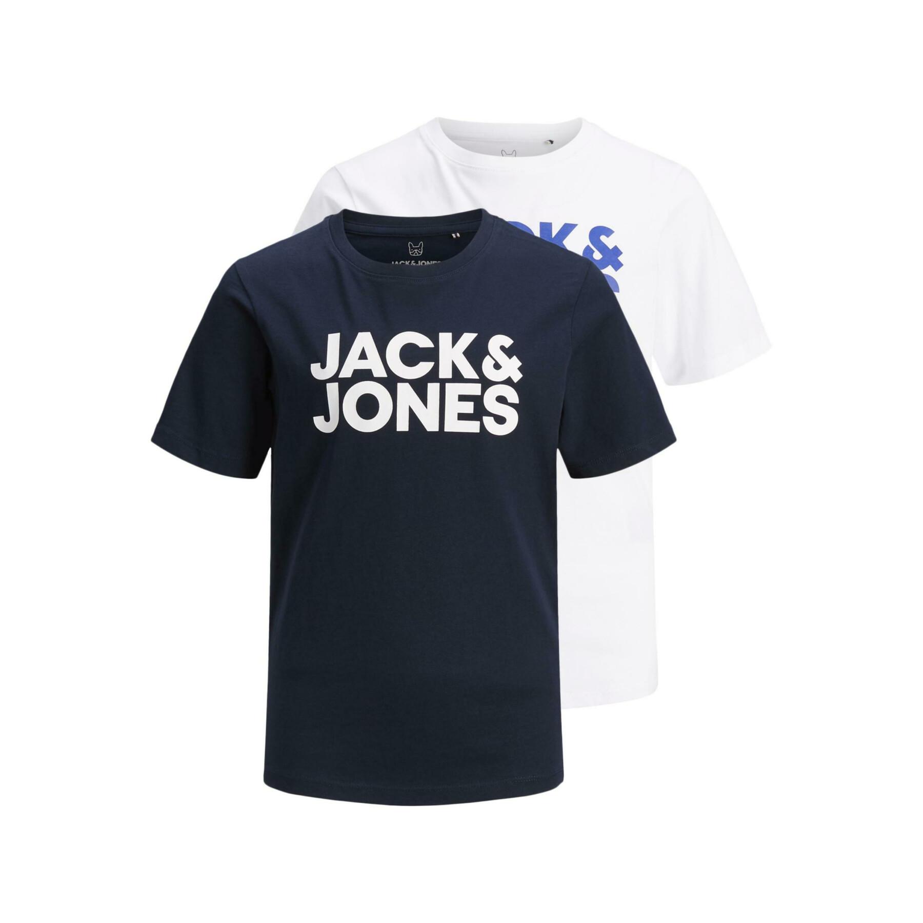 Juego de 2 camisetas para niños Jack & Jones corp logo