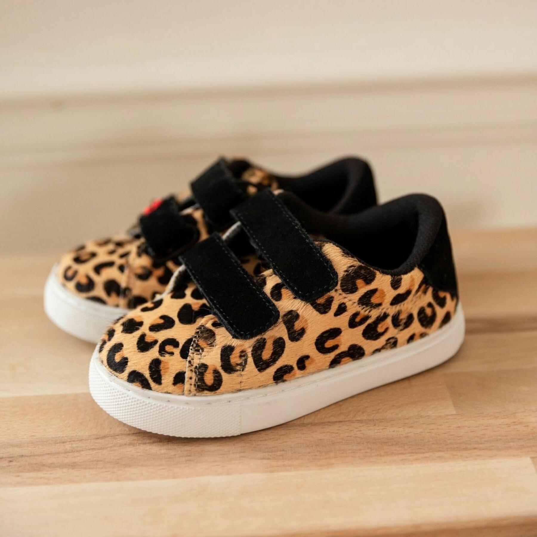 Zapatillas de deporte para chicas Bons Baisers de Paname Mini Edith-Leopard