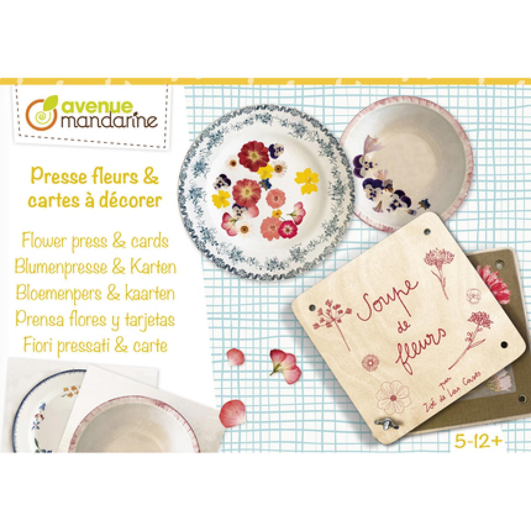 Caja de prensa de flores creativas y postales para decorar Avenue Mandarine