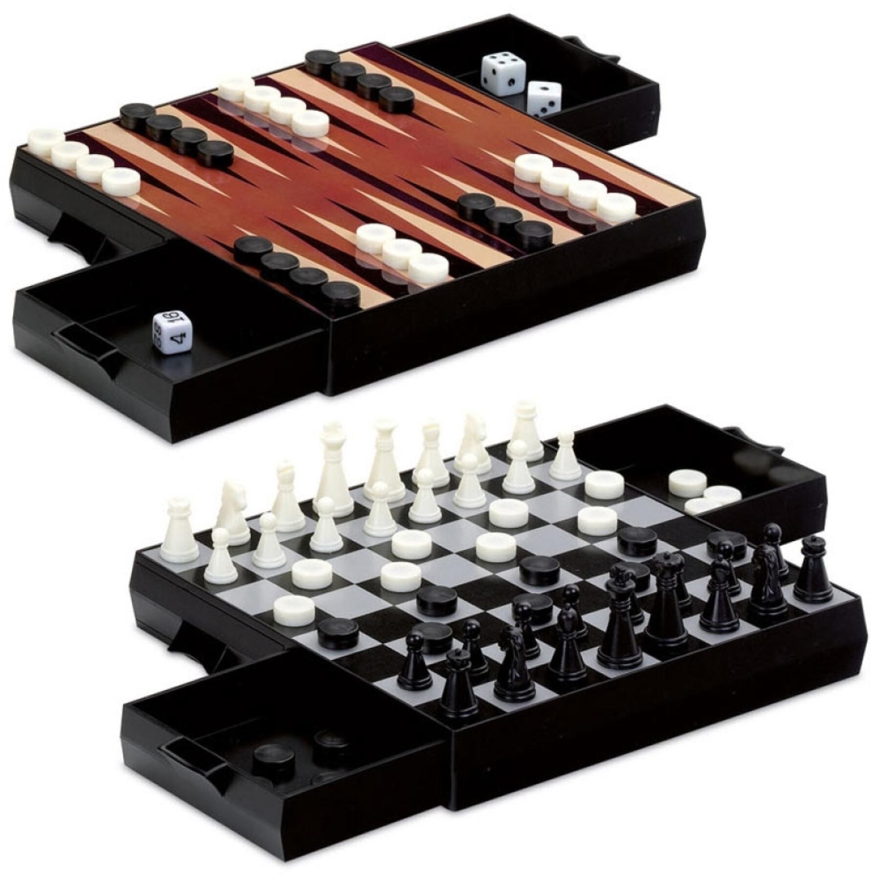 Ajedrez y damas con backgammon magnético Cayro