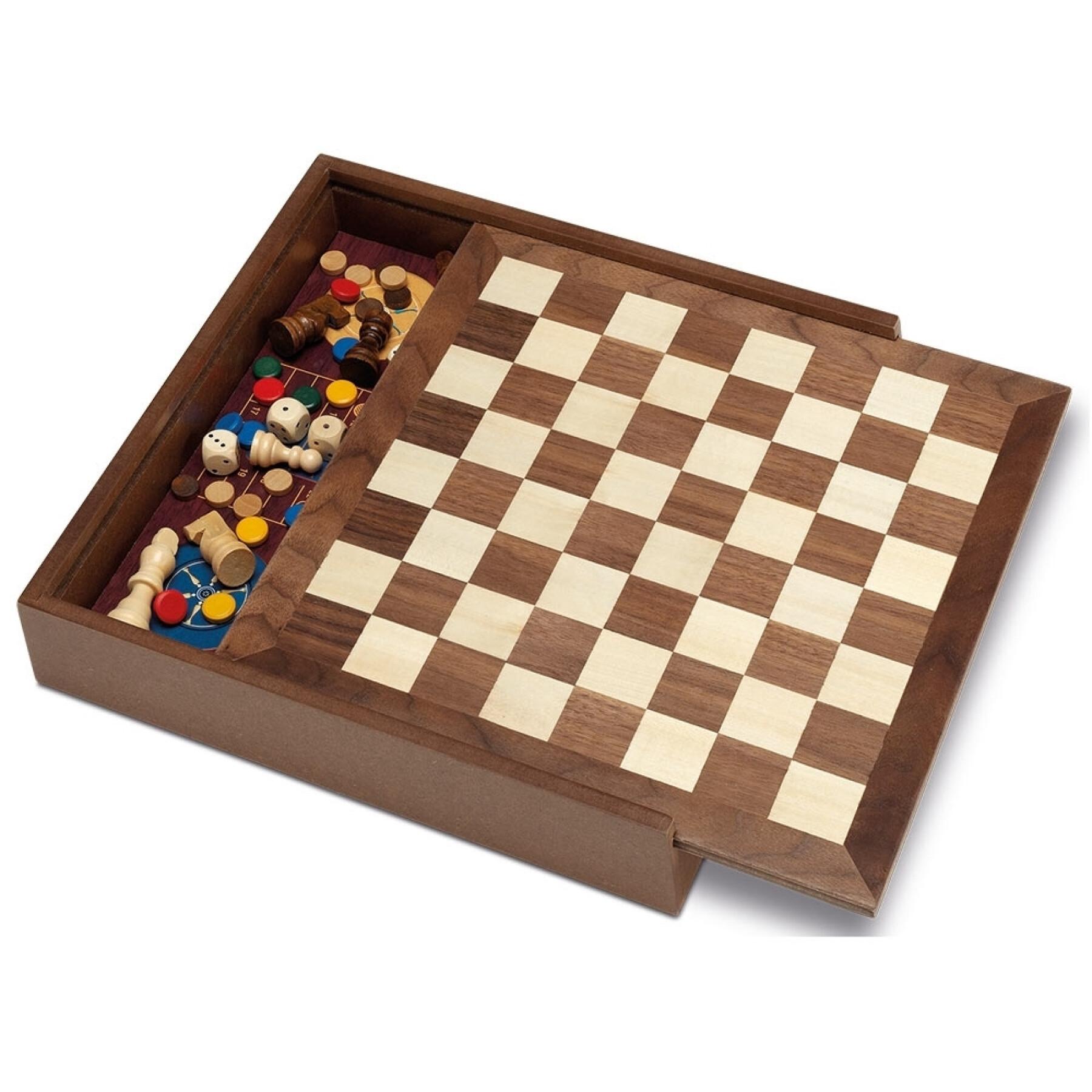 Juegos de mesa 5 en 1: oca, parchís, ajedrez, damas y backgammon Cayro