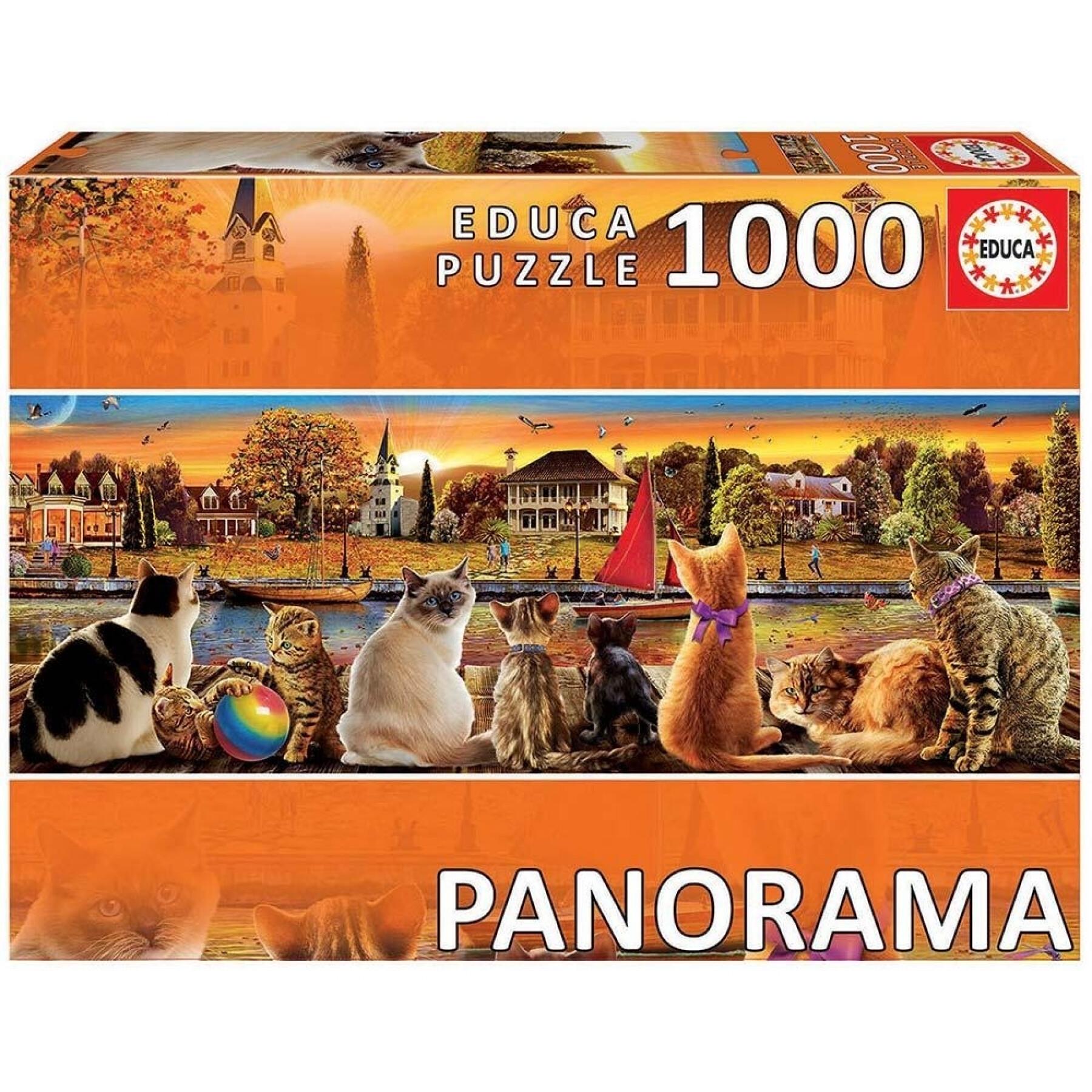 Puzzle de 1000 piezas Educa Panorama Gatos