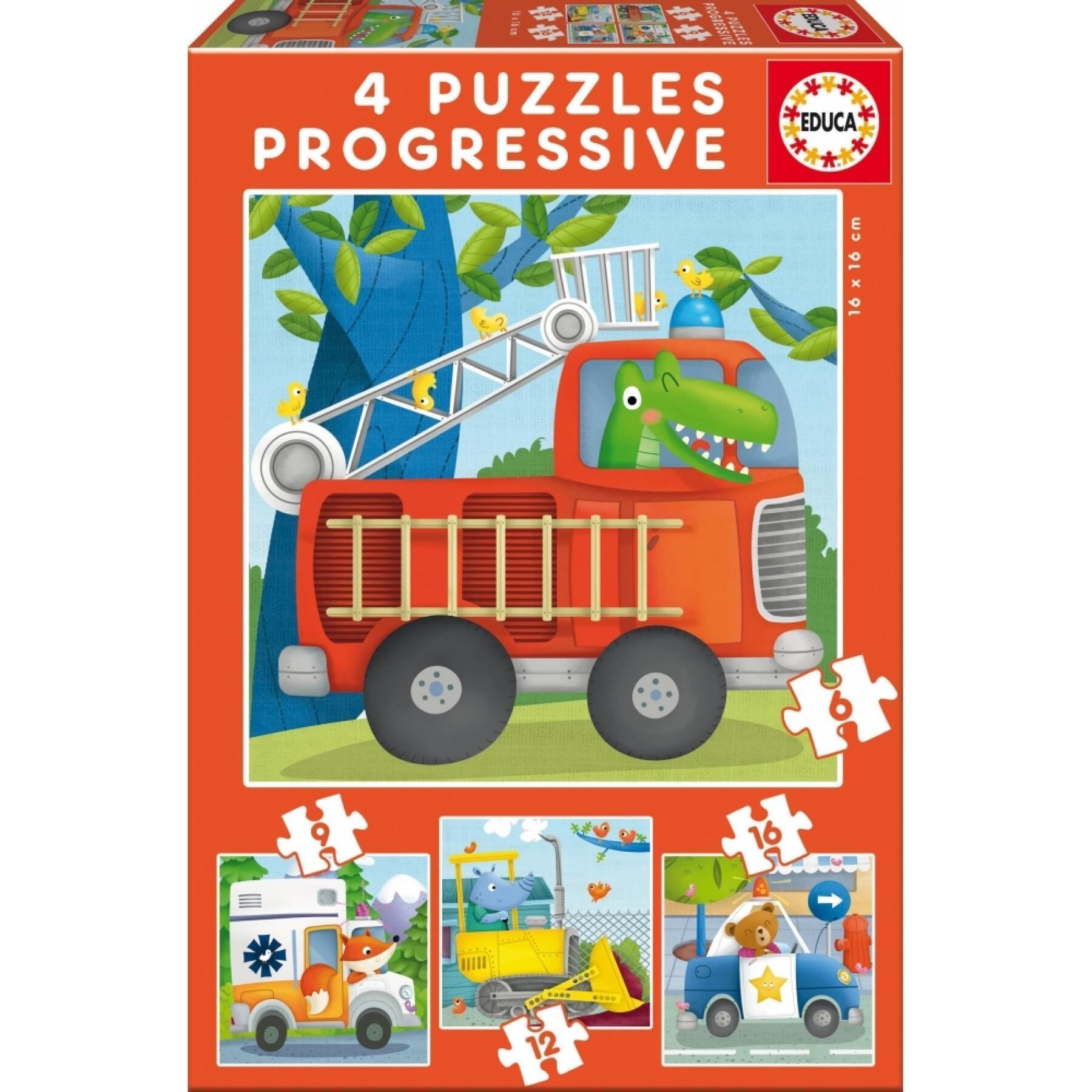 Puzzle progresivo de 6-9-12-16 piezas Rescue Patrol Educa