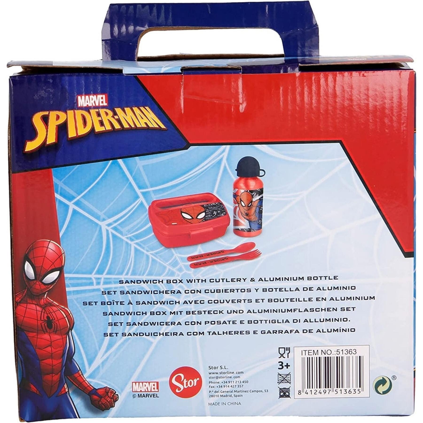 Caja para bocadillos y botellas de agua con tapa de Spiderman Marvel