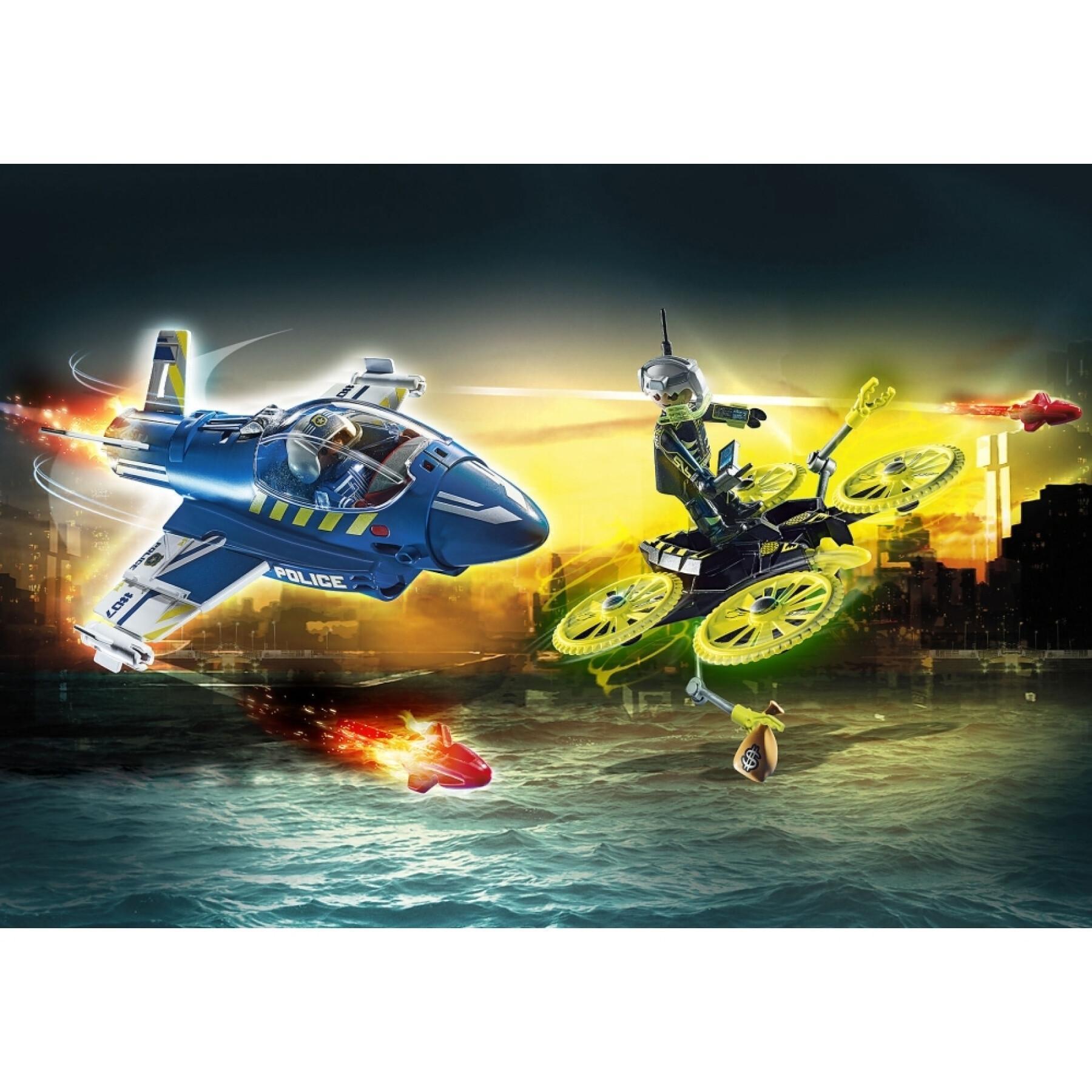 Toy city acción policía avión Playmobil City Persec.Dron