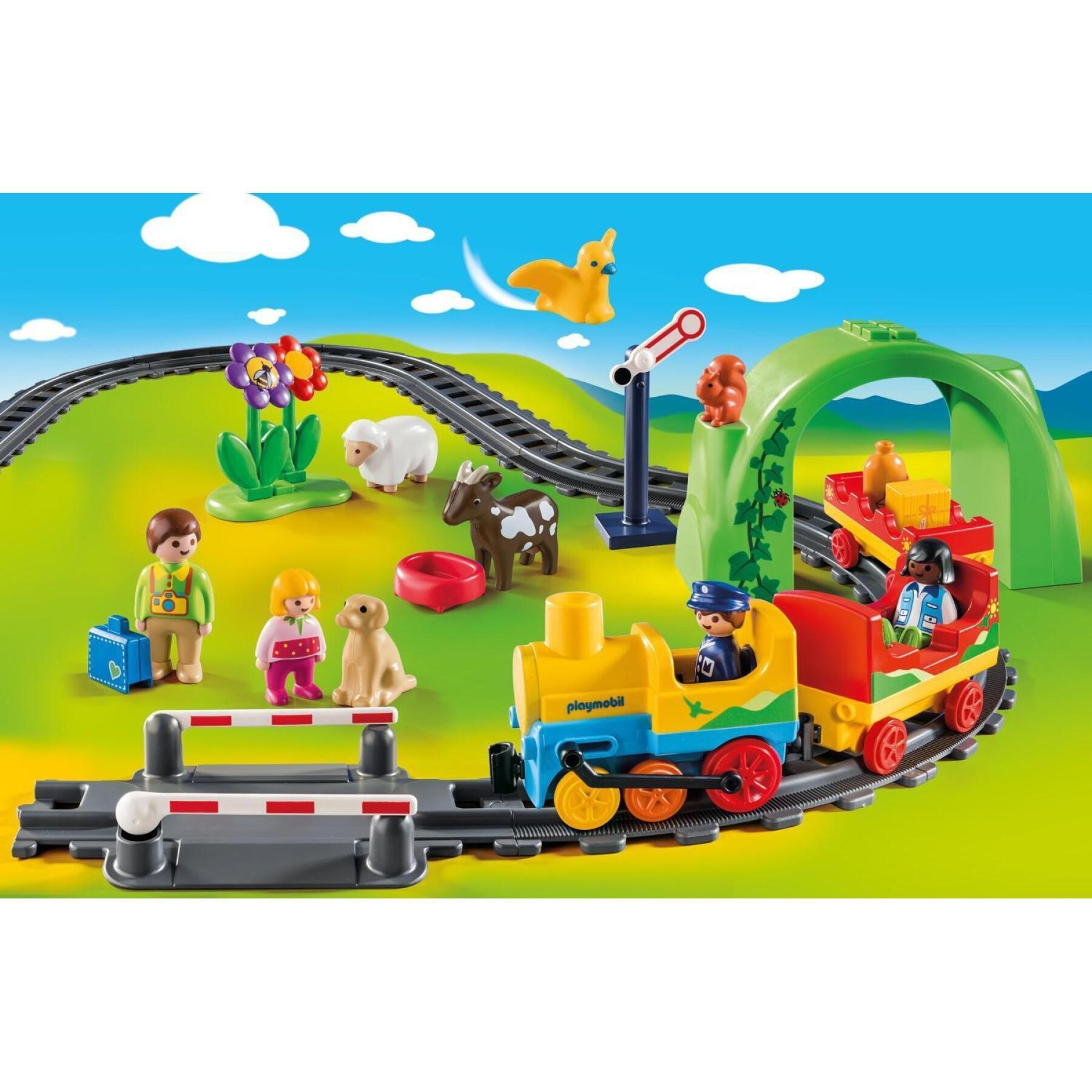 Tren de pasajeros en miniatura con circuito 1.2.3 Playmobil