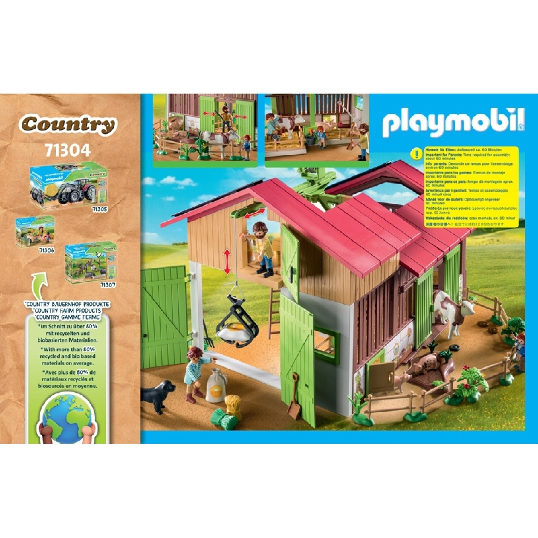 Juego de construcción de granja con paneles solares Playmobil