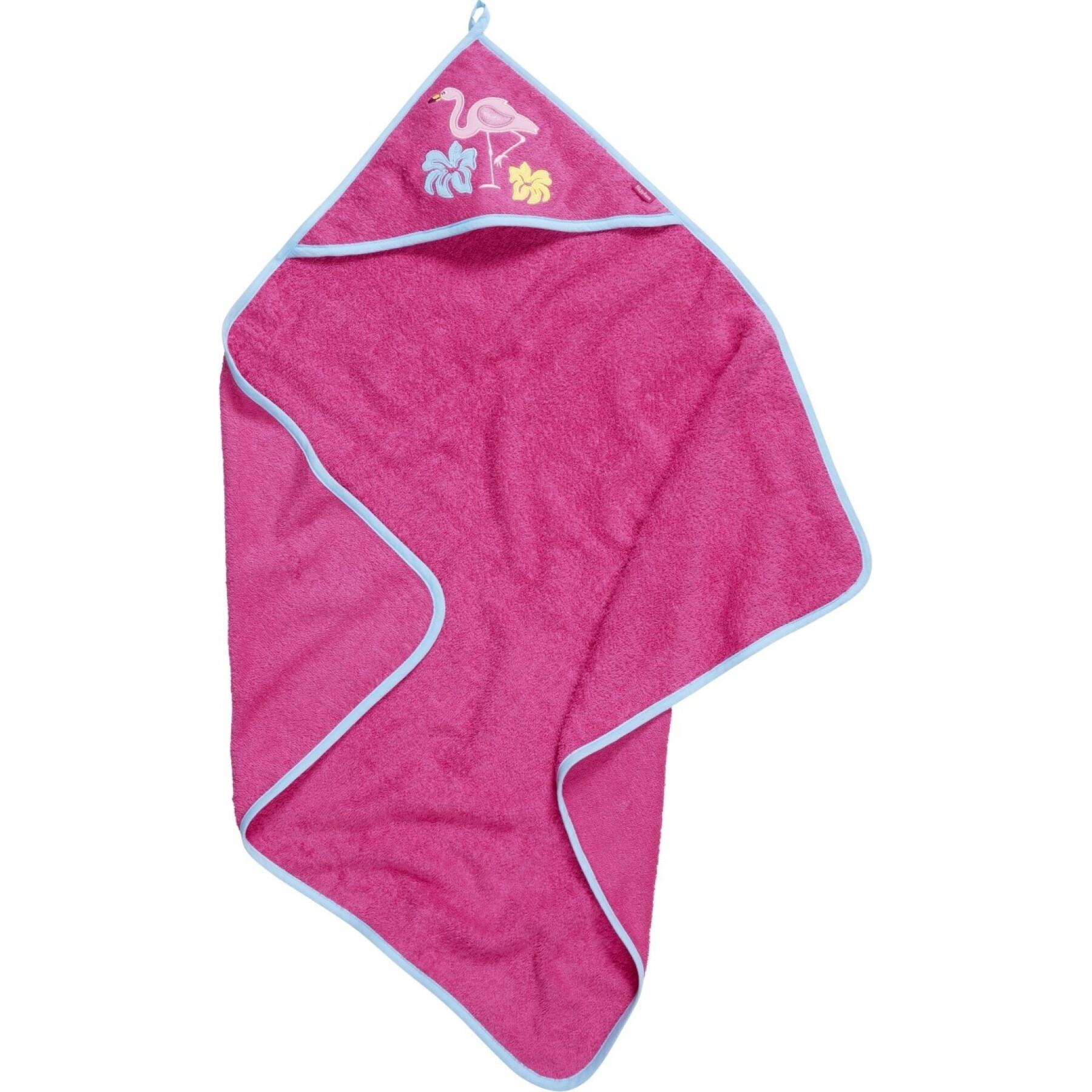 Toalla con capucha para bebé Playshoes Flamingo