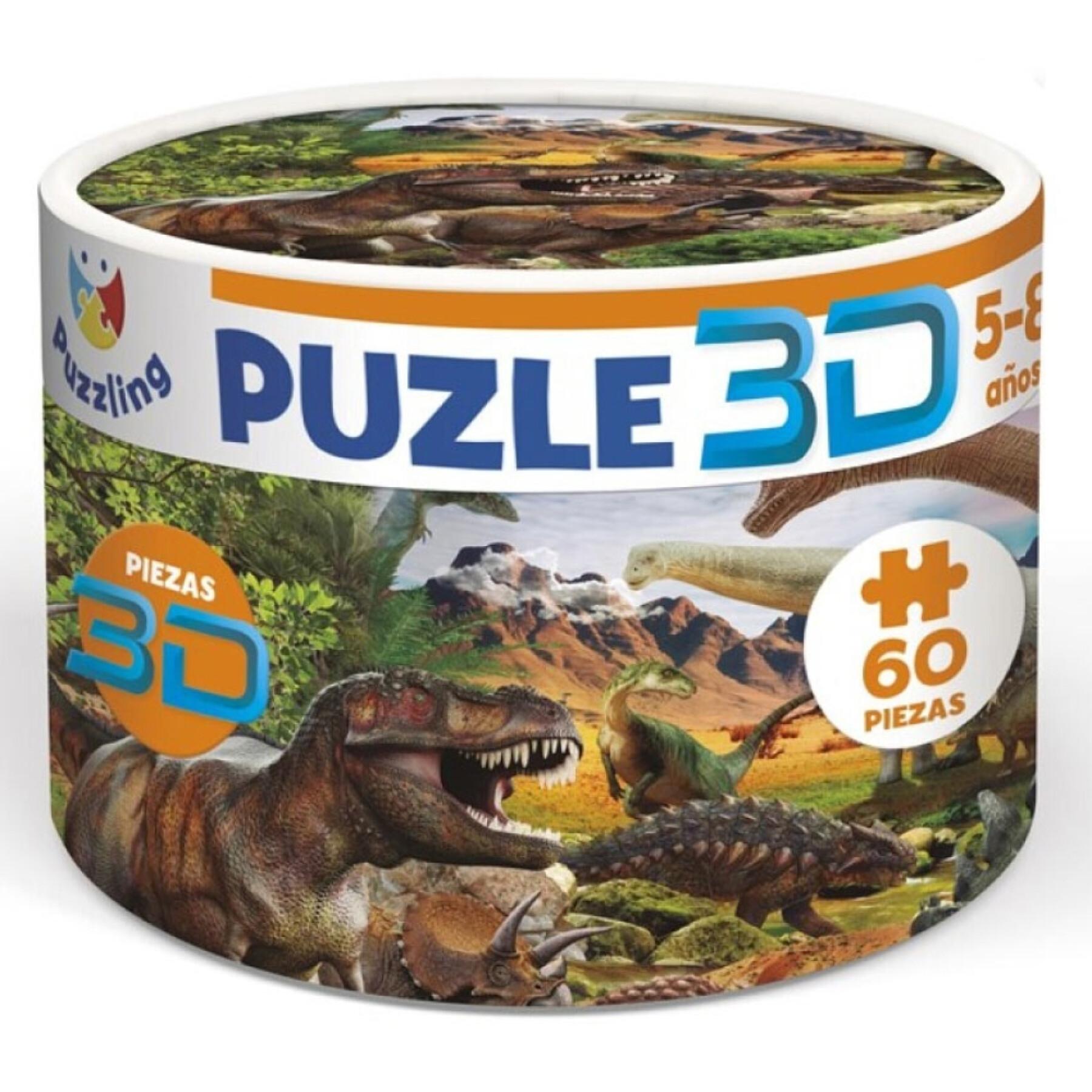 Puzzle 3d de 60 piezas Puzzling Lenticular Dinosaurios