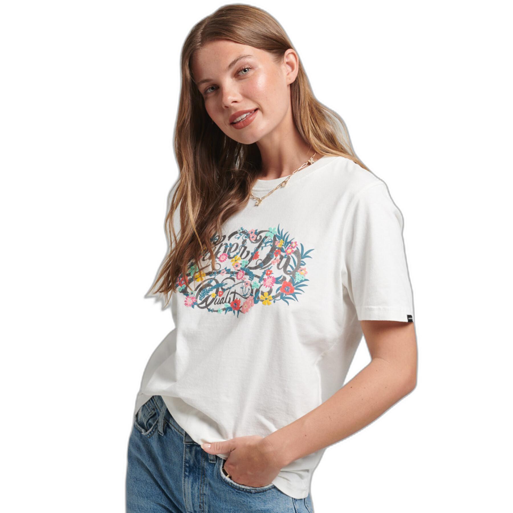 Camiseta floral con nombre de niña Superdry