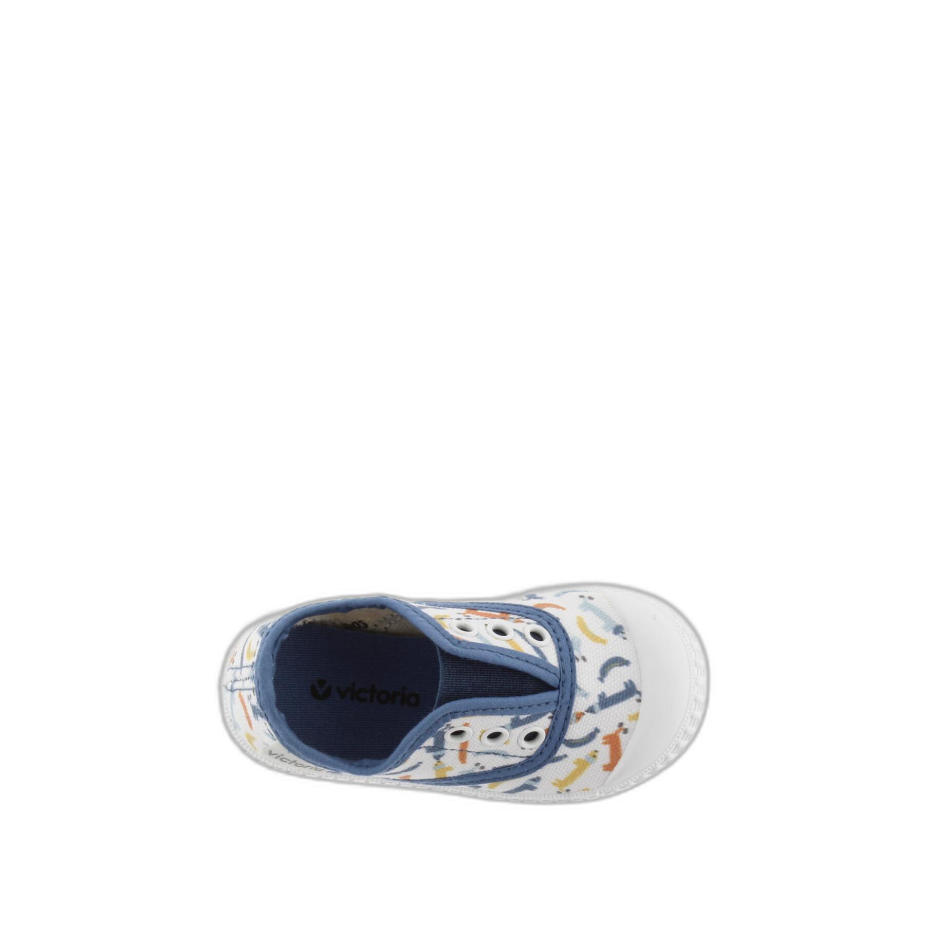 Zapatillas de lona elástica para bebé Victoria 1915 Print
