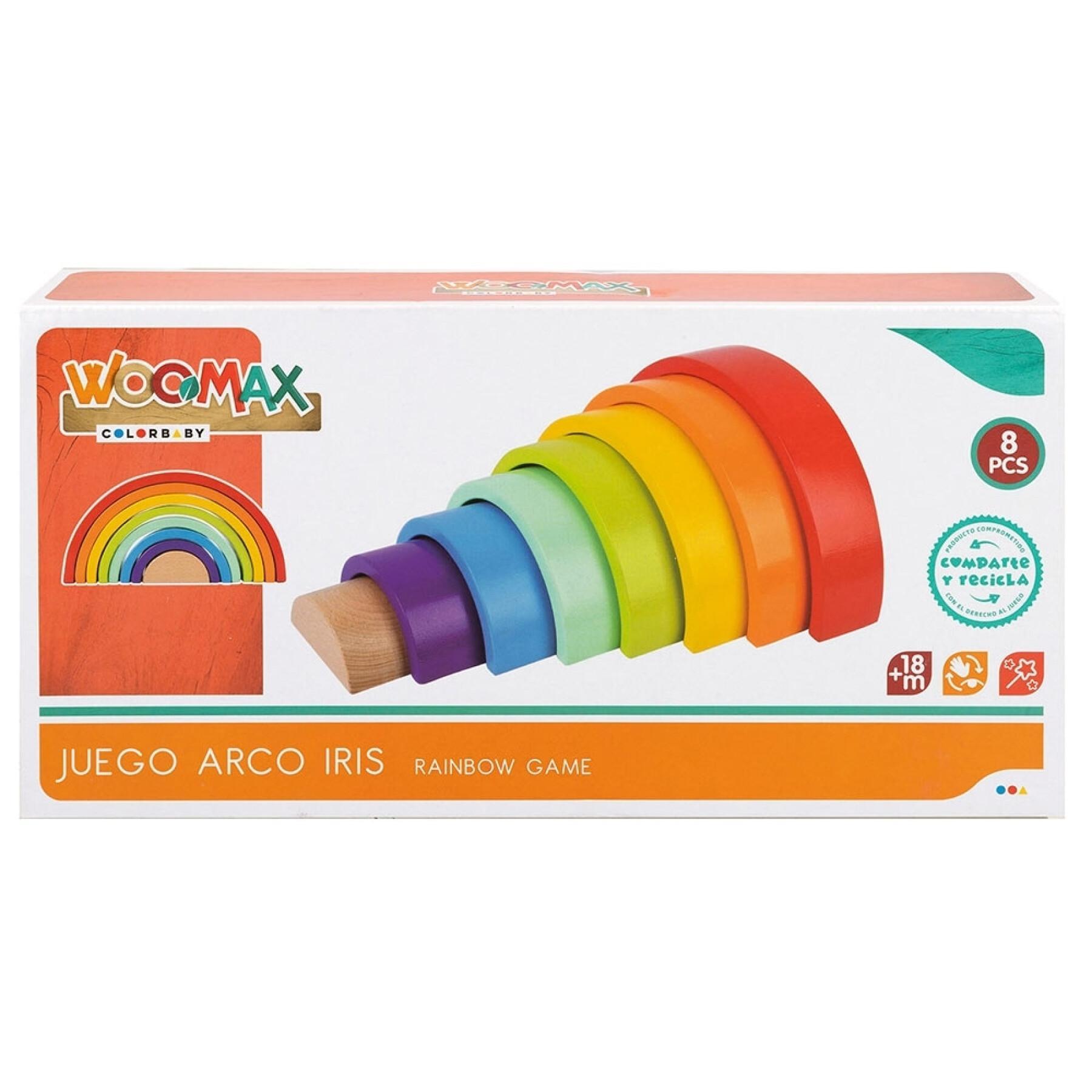 Encaje arco iris de madera - 8 piezas Woomax Eco