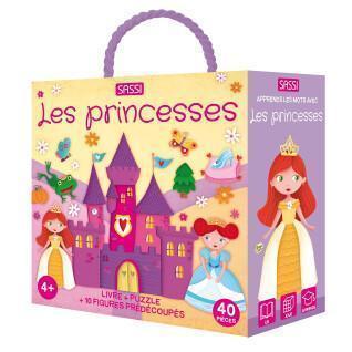 Puzzle + 2 libros de princesas Sassi