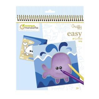 Cuaderno de 24 láminas para colorear de animales marinos Avenue Mandarine Graffy Easy