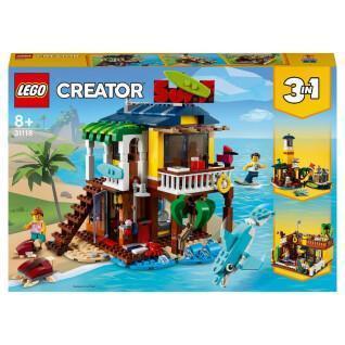 Actividades creativas casa en la playa surfista Lego Creator