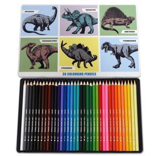 Caja de 36 lápices de colores Rex London Prehistoric Land