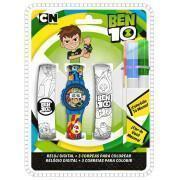 Reloj digital con pulseras para colorear para niños cartoon network Ben 10