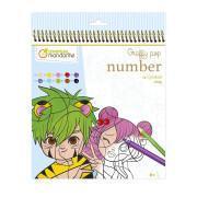 24 hojas del libro para colorear manga Avenue Mandarine Graffy Pop Number