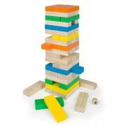 Torre de bloques de madera 58 piezas ColorBaby