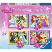 Puzzle de 4 piezas x 1-12-16-20-24 piezas Disney Princess