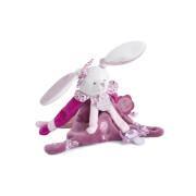 Peluche Cherry Bunny con pinza para chupete Doudou & compagnie