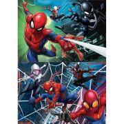 Puzzle de 2 piezas x 100 pièces Spiderman Marvel