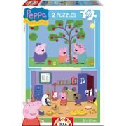 Puzzle de 2 piezas x 48 piezas Peppa Pig