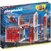 Juegos de construcción de bomberos y helicópteros Playmobil