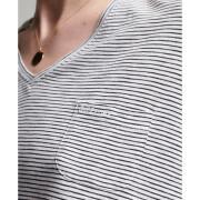 Camiseta de niña de algodón orgánico con cuello de pico y bolsillo en el pecho Superdry Studios