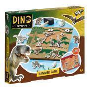 Juego de aprendiz de carpintero con figuras de dinosaurios + placa de corcho impresa por ambas caras Totum Dino Forever